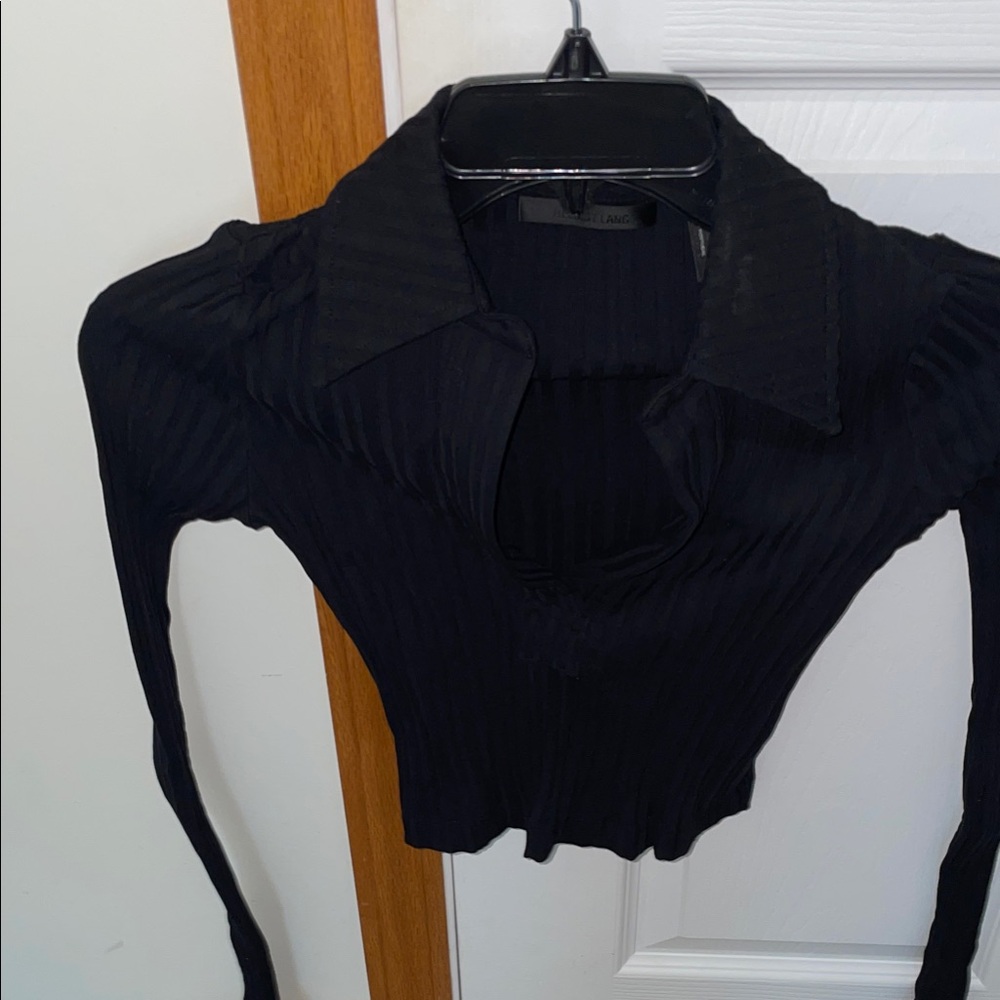 Helmut Lang Elegant Black Button Down Shirt